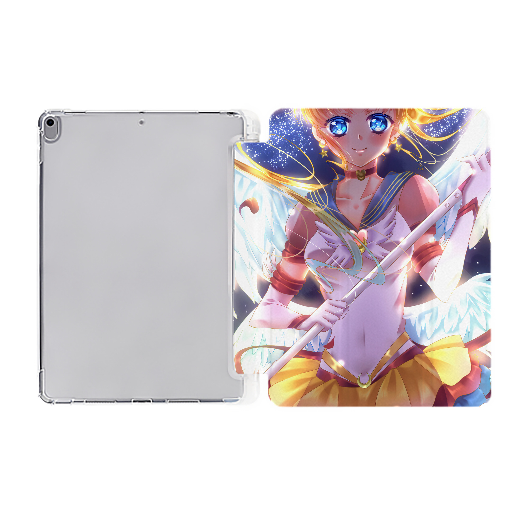 （画像用） 美少女戦士セーラームーン Sailor Moon IPad ケース ペン収納付き 三つ折りスタンド PUレザー×シリコン 対応機種9.5/10.5/10.9インチ